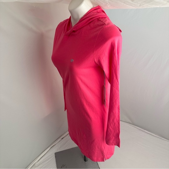 Southern Tide Bloom Pink hooded long sleeve t-shirt dress - Picture 3 of 10